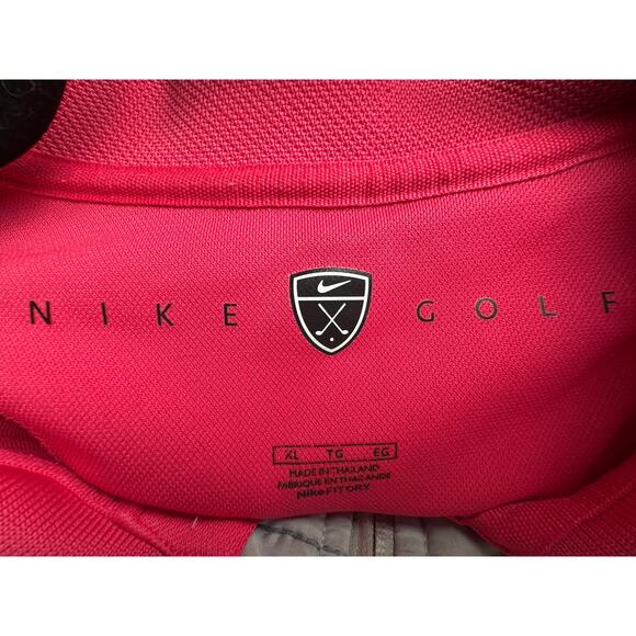 Nike XL Dri-Fit ADV Tiger Woods Collection Golf Polo Short Sleeve Shirt Pink - Picture 3 of 4